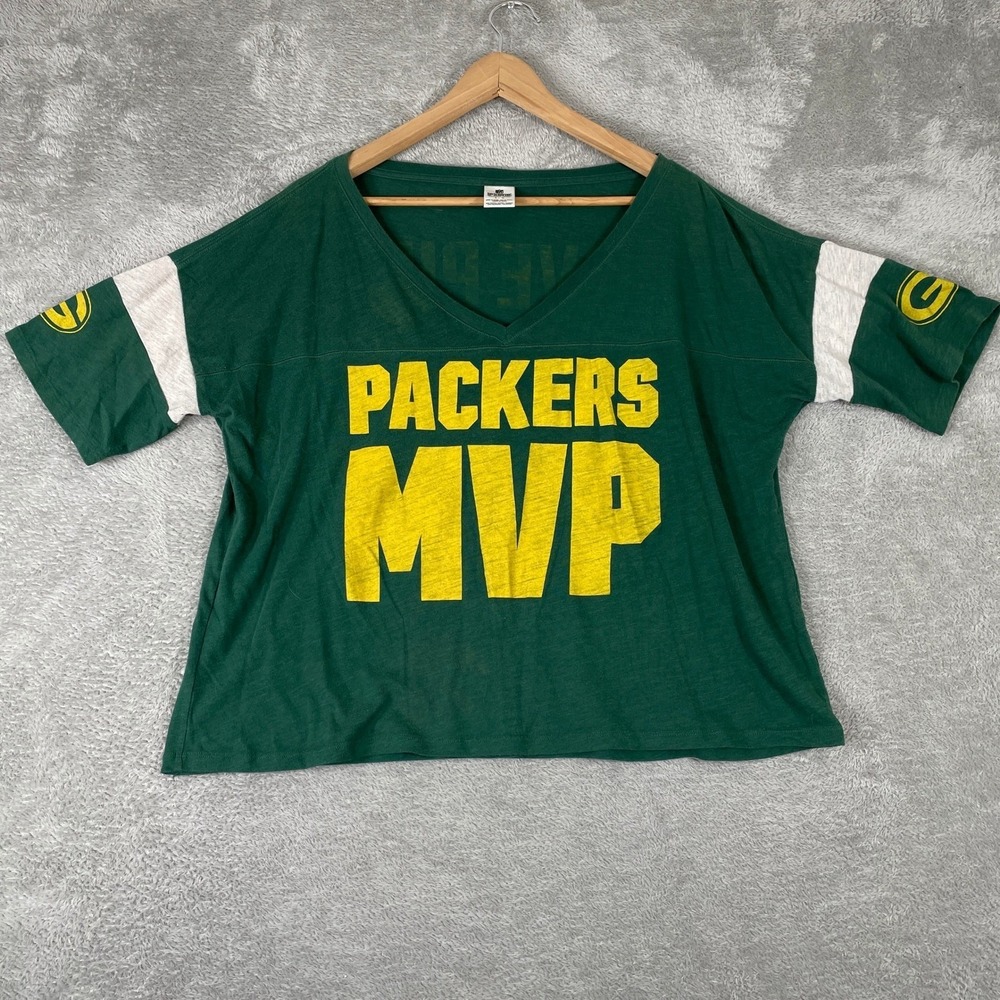 Green Bay Packers Shirt Womens Large Green PINK Victoria's Secret MVP Jersey
